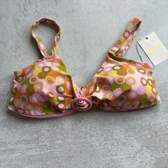 Show Me Your MuMu Floral Bikini Top 2X - Picture 1 of 9